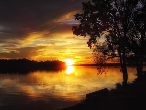 sunset reflection silhouette river grandriver dunnville