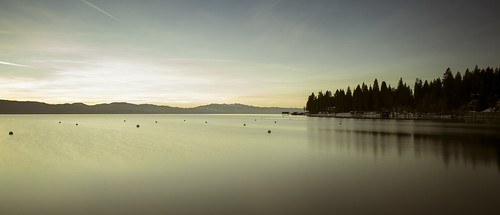 morning lake sunrise long exposure tahoe
