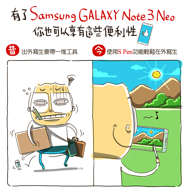 SamsungGALAXYNote3Neo三星People2智慧型手機Samsung繪畫SketchBook人2平價SPen全能貼4GLTE