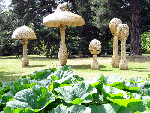 Sculptures of fungi (by Tom Hare) at the Royal Botanic Gardens, Kew