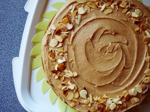 Pumpkin Almond Cake with Almond Butter Frosting