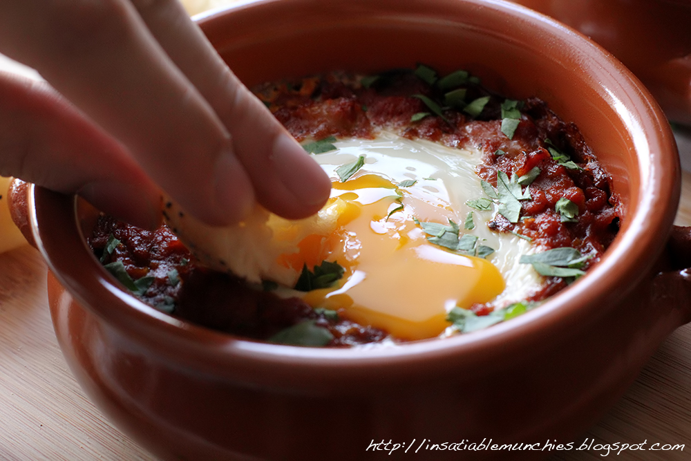 A middle eastern version of eggs and baked beans, this recipe for shakshuka features a tomato-based capsicum and bean stew, served with an egg baked right into it.