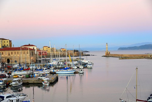 old sunrise hotel town view harbour january greece porto crete hania friday chania 2014 veneziano jan2014 10jan2014