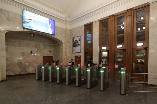 Modern ticket barriers on the Moscow Metro