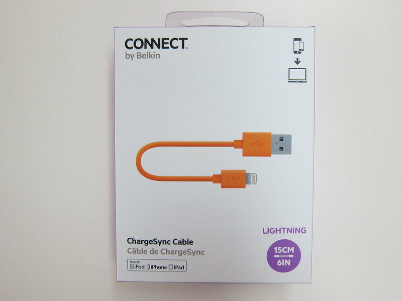 Belkin 6 Inch Lightning to USB ChargeSync Cable - Box Front