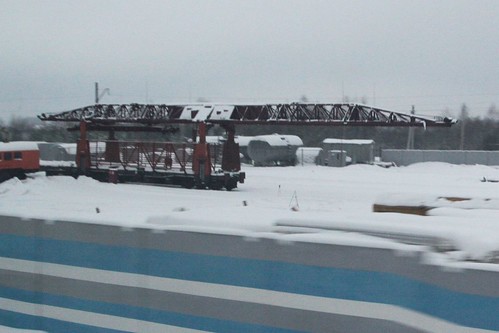 Russian Railways track laying machine in the sidings at Новки-1 (Novki-1) railway station