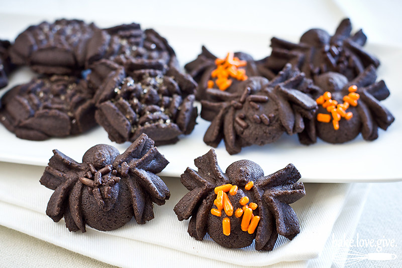 Chocolate Spider Spritz Cookies