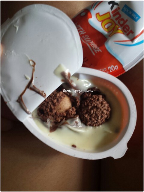 Ferrero chocolate inside a Kinder Joy