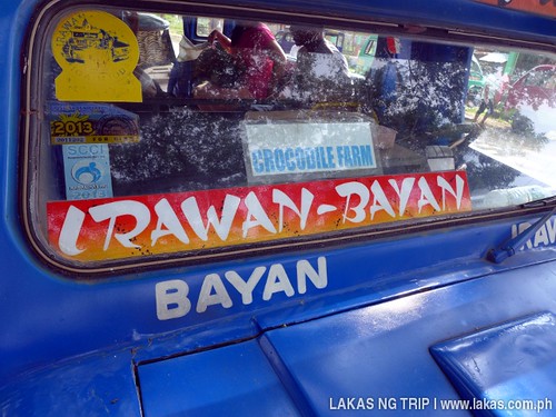 Multicab to Irawan with a 'Crocodile Farm' Placard
