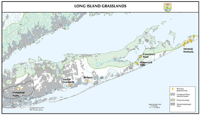 Map, Long Island Grasslands