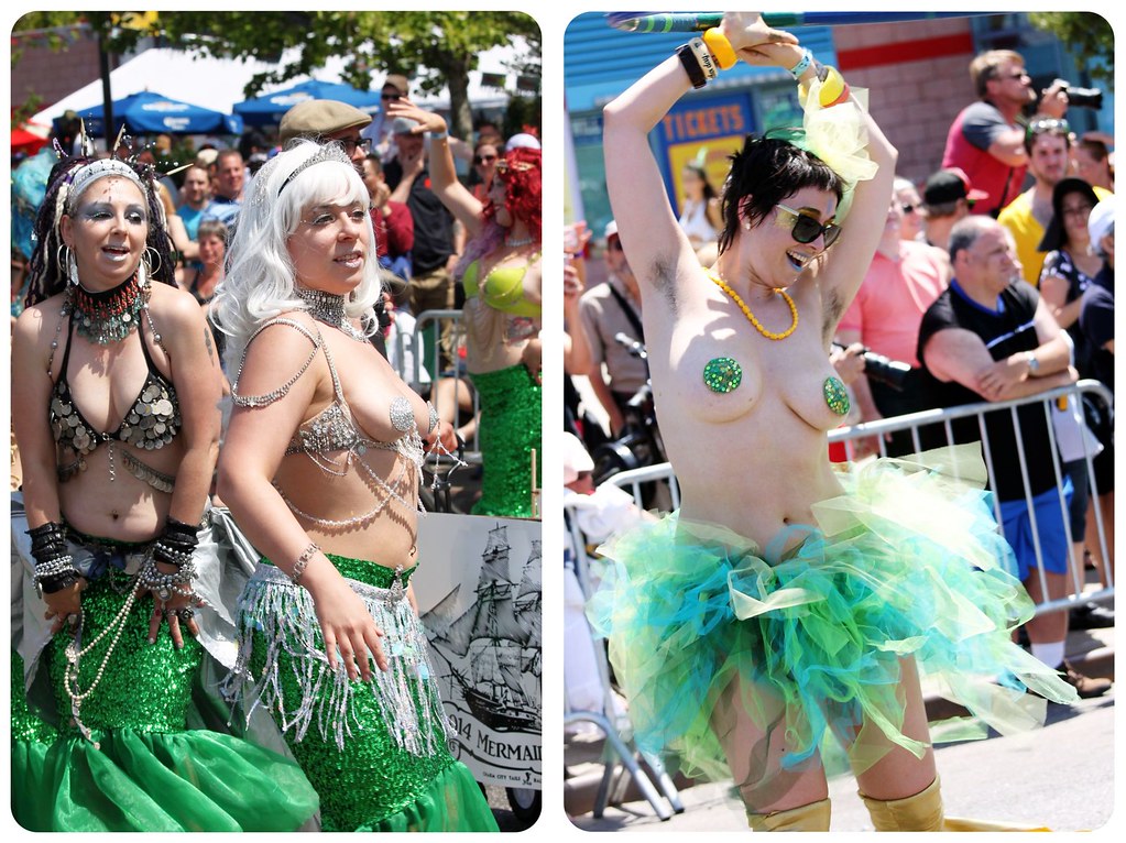 coney island mermaid parade topless mermaids
