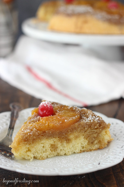 Indulge in this classic Pineapple Upside Down Cake, just like your grandma used to make it! A classic brown sugar crust with a light vanilla cake. 