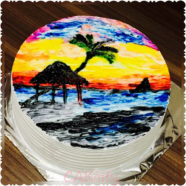 Painting on Whipped Cream Cake by Nikita Lodha Shah of CAKéify