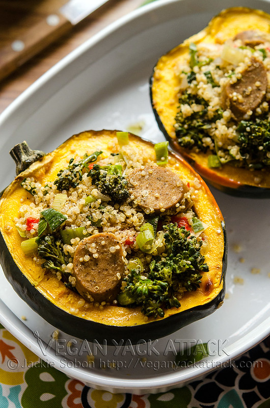 This simple and savory Quinoa-Stuffed Acorn Squash is easy-to-make and filled with nutritious ingredients! 