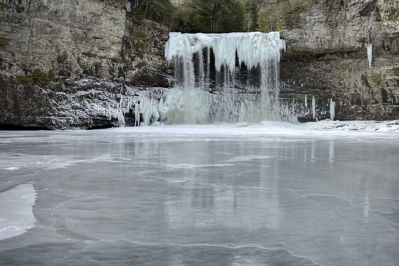 Cane Creek Falls frozen, Fall Creek Falls State Park, Van Buren County, Tennessee