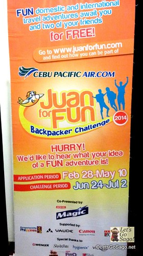 Cebu Pacific Juan for Fun Backpacker Challenge 2014