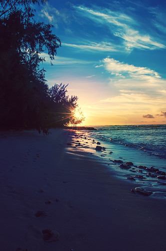 sunset beach water island hawaii waves oahu tropical tropics