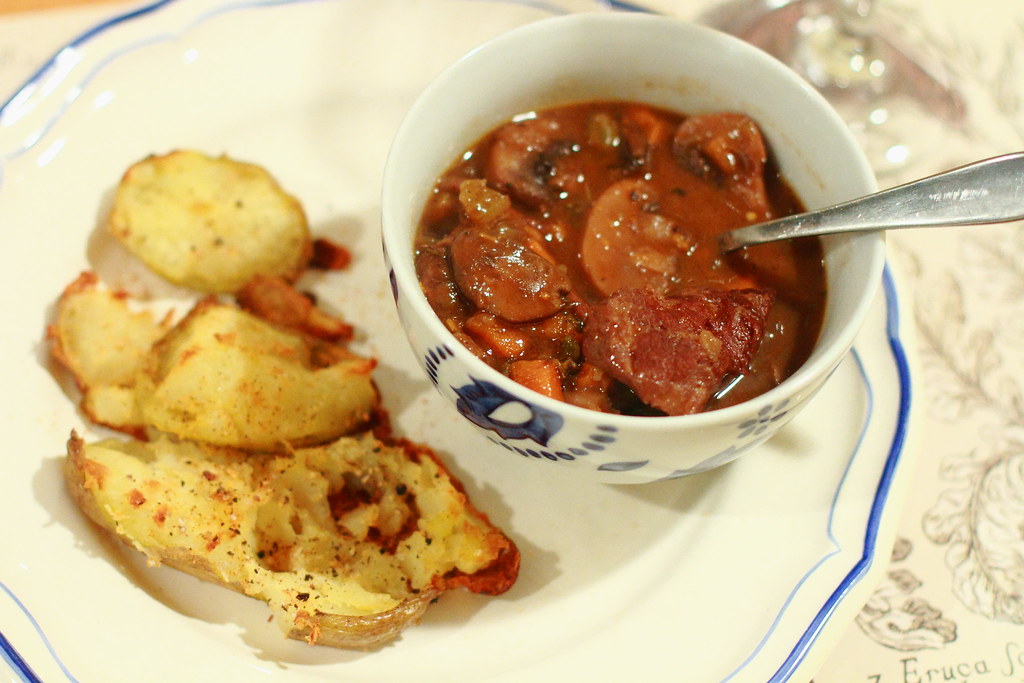 Sunday Dinner: B's Beef Burgundy with Crash Hot Potatoes