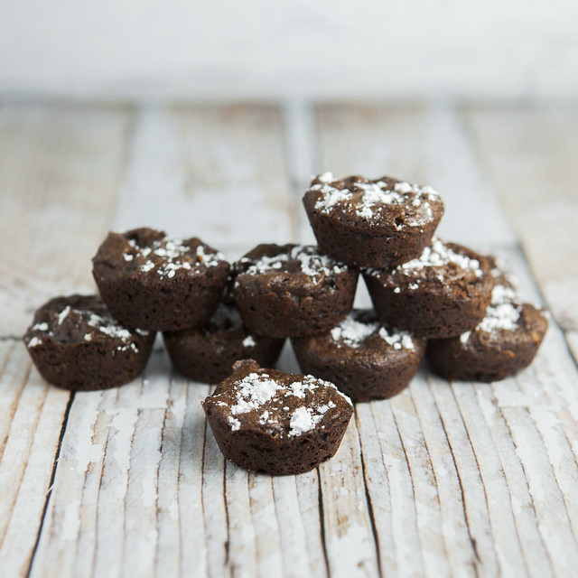 These Triple Chocolate Avocado Peanut Butter Brownie Bites are delicious! Because they're bite size they are perfect for parties or guilt free snacking!