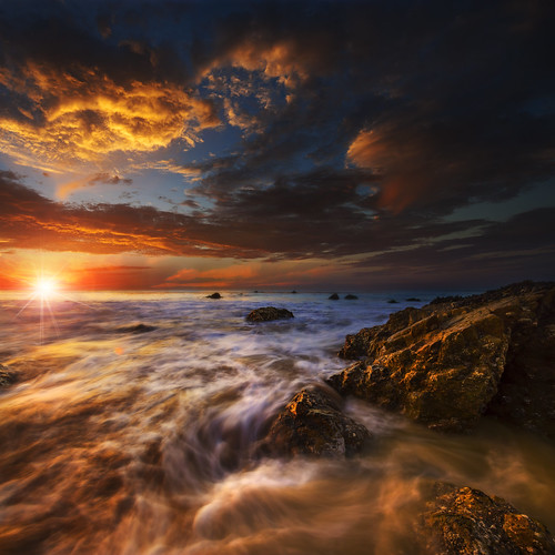 california sunset sky seascape beach malibu