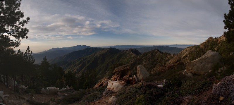 Panorama view south from the ridge east of Red Tahquitz