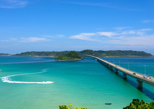 ocean bridge sea summer water japan island ngc scooter 日本 yamaguchi 橋 d600 shimonoseki 山口県 ジェットスキー 角島 水上バイク 下関市 角島大橋 02景色