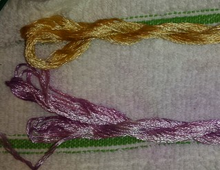 Dyed another skein of the cheap silk.  I used left over coffe :)