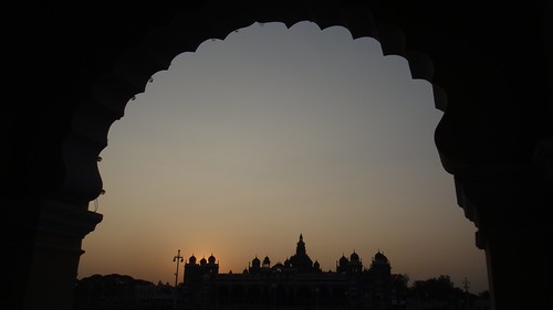 sunset india dusk palace karnataka mysore