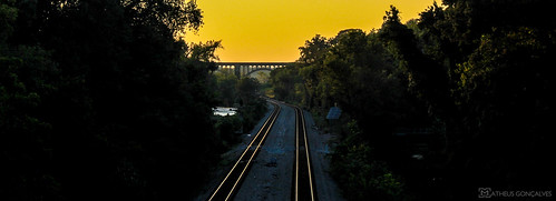 railroad bridge sunset orange nature virginia spider rail richmond va rva