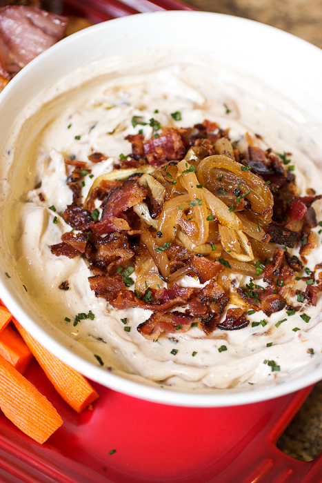 Bacon and Onion Dip #SundaySupper