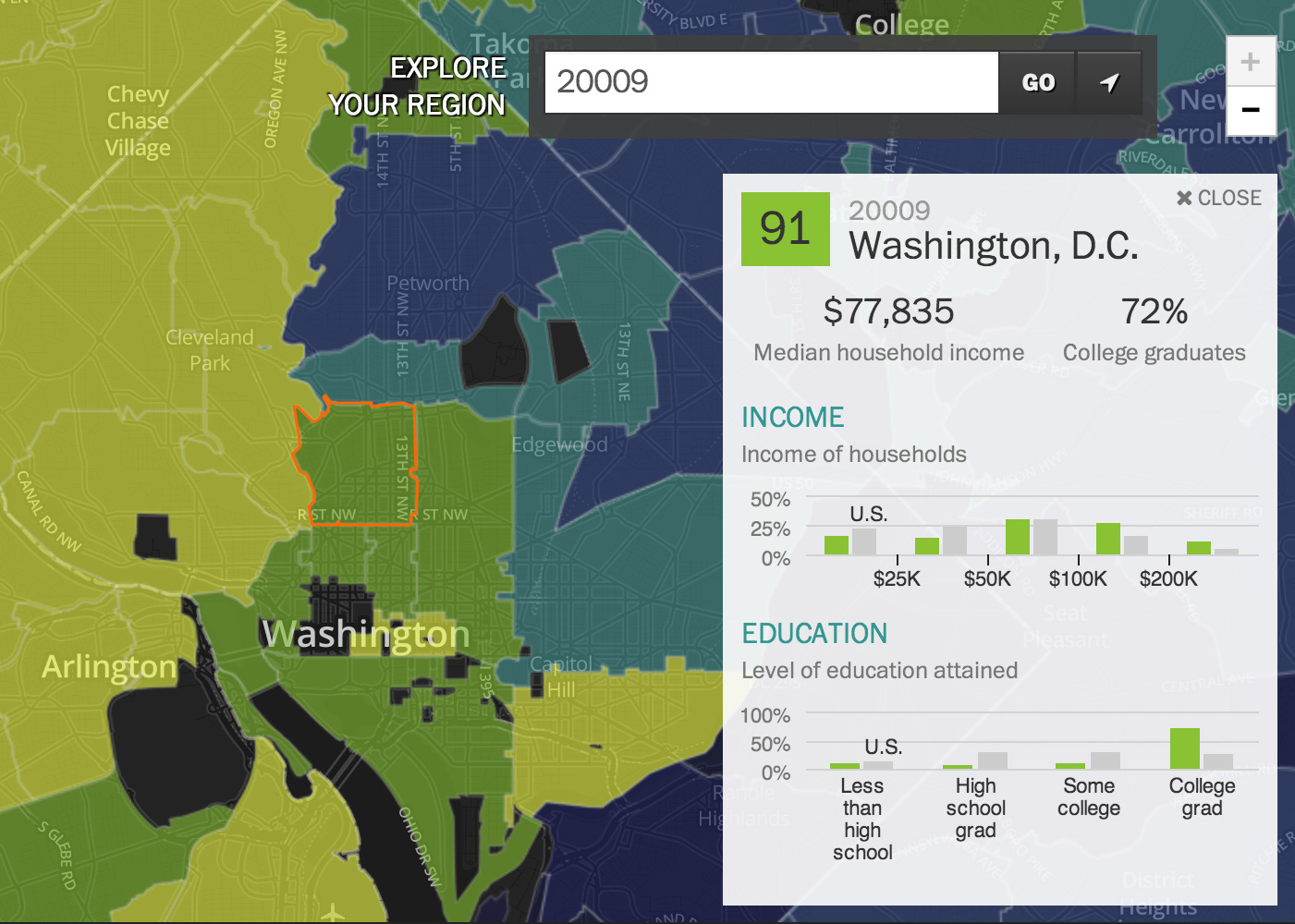 The Washington Post maps America's "Super Zips" | Mapbox