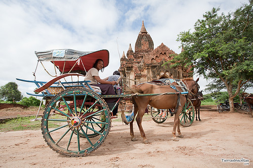 Carro caballos en Bagan (Myanmar)