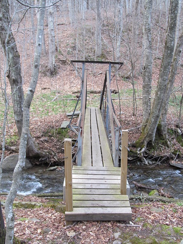 Steel kingpost bridge by the Rider Hollow shelter