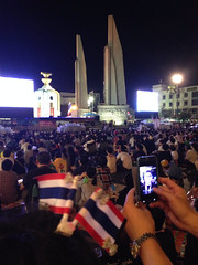 Thai protests on Bangkok at the democracy monument