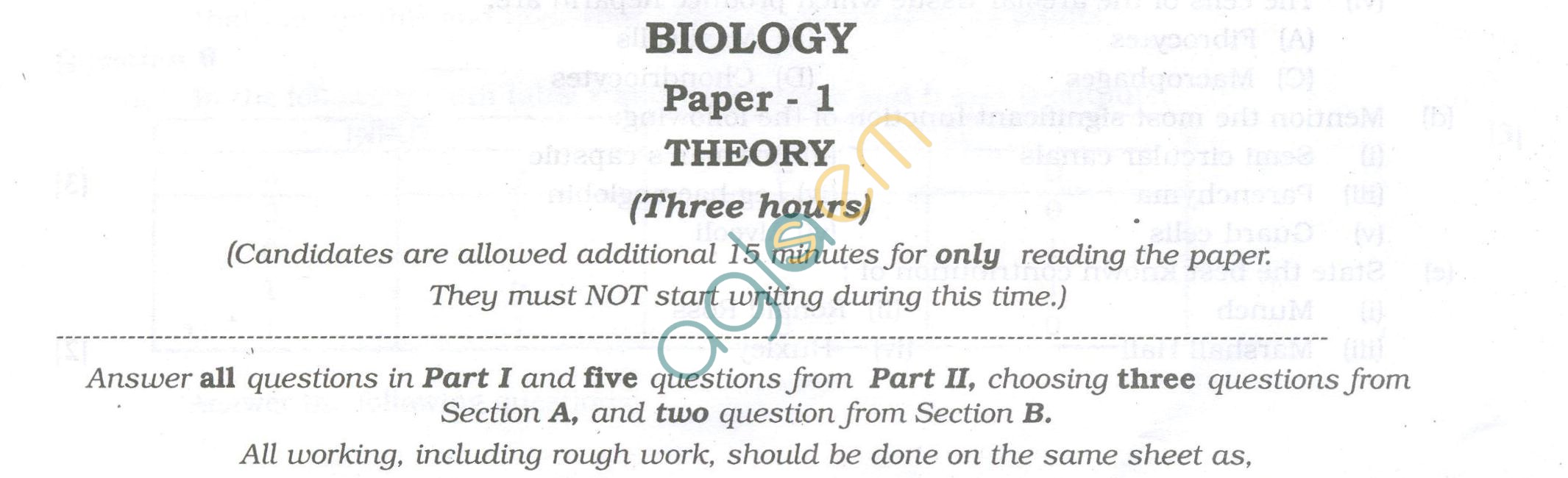 ISC Question Papers 2013 for Class 12 - Biology