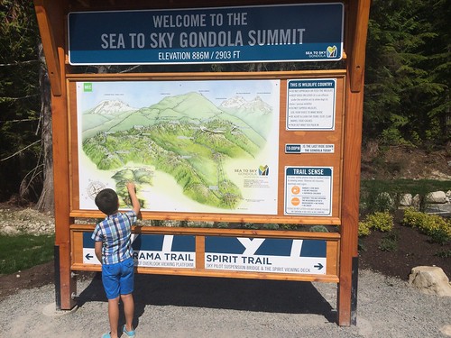 Scott looking at the map at the Sea to Sky gondola summit