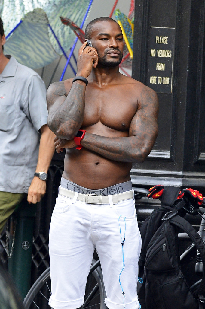 Tyson Beckford on a photoshoot in the West Villiage 6/25 Lipstick Alley.