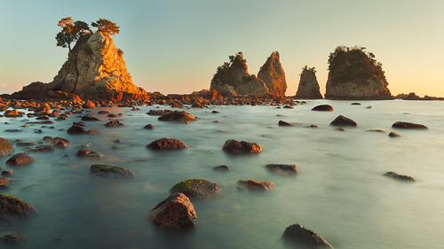 longexposure sunset seascape japan canon landscape mina izu sidelighting minokakeiwa minamiizu irozaki 5dmarkii bonsairock