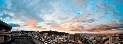 sunset panorama widescreen taipei 寬景