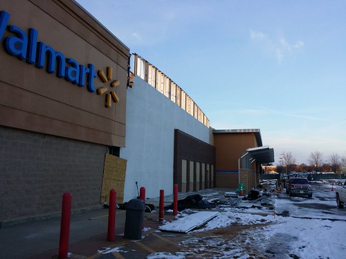 schuminweb ben schumin web walmart supercenter conversion construction remodel remodeling renovation renovations update updated updates converting converted store stores retail retailers retailer january 2014 germantown maryland montgomery county md project impact demolition rebuilding entrance entrances facade rebuilt sign signs signage wal mart signing discount discounter discounters