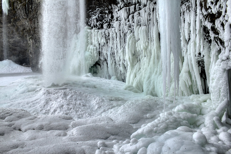Cane Creek Falls frozen detail 1, Fall Creek Falls State Park, Van Buren County, Tennessee