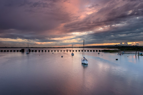 uk sunset seascape june clouds reflections boats nikon haylingisland hampshire lee nd yachts posts filters grad southcoast breezy d800 2014 langstoneharbour cloudsatdusk sunsetsnapper