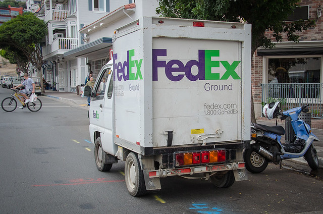 Mini FexEx truck on Catalina Island