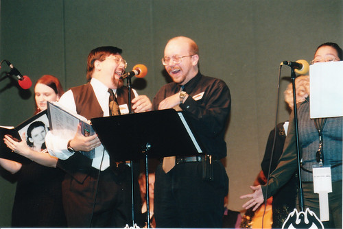 Daniel Kiernan and David Benedict share a laugh during the performance.