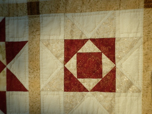 Mam's red and gold quilt