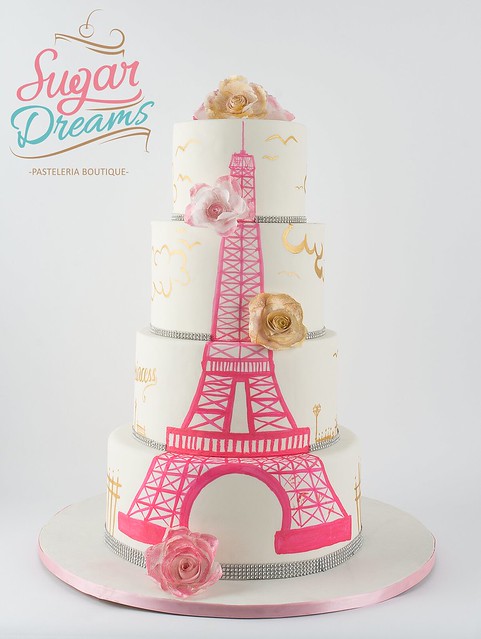 Paris Handpainted Cake by Sugar dreams