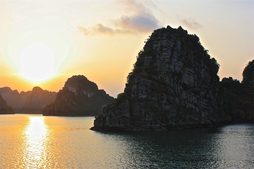 Sunset on Ha Long Bay