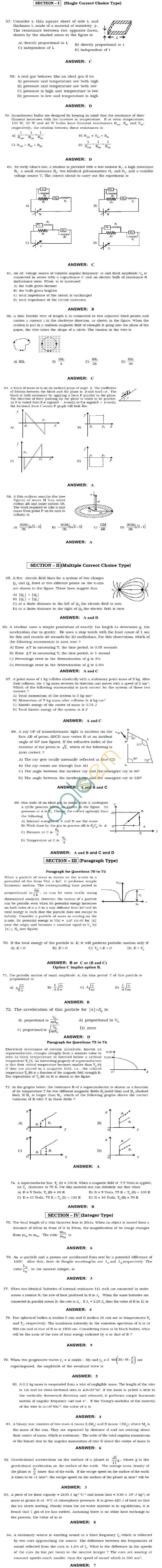 JEE Advanced 2017 Physics Practice Papers