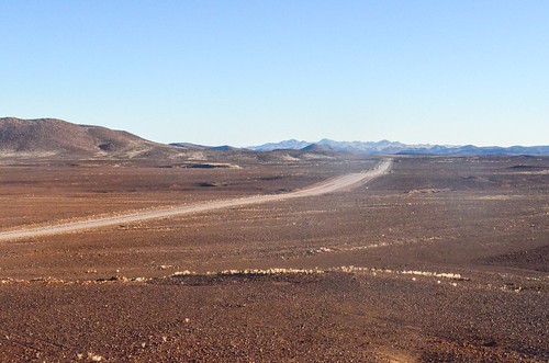Deserted roads of the Dorob National Park, Namibia