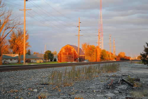 railroad sunset ohio fall barn advertising tracks arcbold